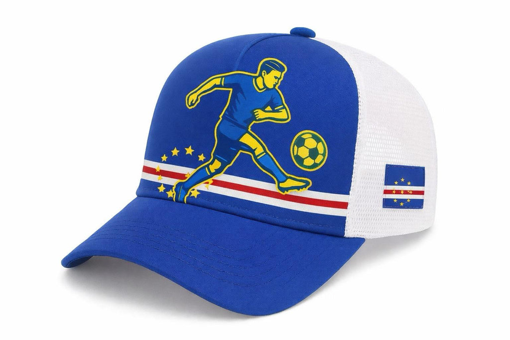 cape verde blue and white footballer cap